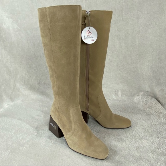 Blondo Shoes - NEW Blondo Canada Tessa Womens Knee High Boots 7.5 Tan Suede Waterproof Tall